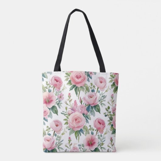 👜 Elegante Bloemen Canvas tas – Stijlvol & Veelzi (Achterkant)