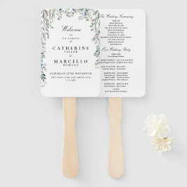 Elegante Bloemen Cascade Trouwprogramma Handwaaier