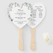 Elegante Bloemen Cascade Trouwprogramma Handwaaier (Voorkant en achterkant)