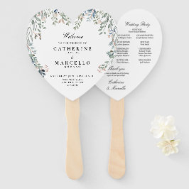 Elegante Bloemen Cascade Trouwprogramma Handwaaier