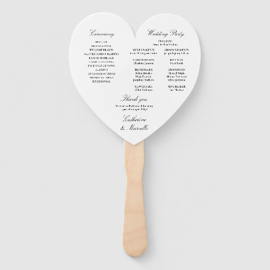 Elegante Bloemen Cascade Trouwprogramma Handwaaier (Achterkant)