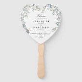 Elegante Bloemen Cascade Trouwprogramma Handwaaier (Voorkant)