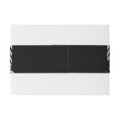 Elegante Bloemen Cascade Zwart-wit bruiloft Uitnodigingen Wikkel (Achterkant Voorbeeld)