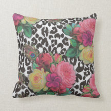  elegante bloemen cheetah pauw floral