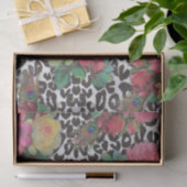 elegante bloemen cheetah pauw floral tissuepapier (Geschenk)