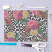 elegante bloemen cheetah pauw floral tissuepapier (Craft)