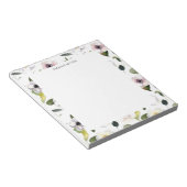 Elegante Bloemen Custom Naam Notitieblok (Schuin)