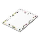 Elegante Bloemen Custom Naam Notitieblok (Linkerzijde)
