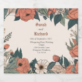 Elegante Bloemen Custom Wedding Sparkling Wijnetiket (Enkel label)