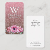 Elegante bloemen | Damaskpatroon Visitekaartje (Voorkant / Achterkant)