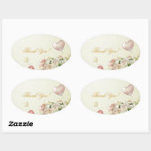Elegante bloemen dank u bruiloft stickers (Vel)