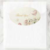 Elegante bloemen dank u bruiloft stickers (Tas)