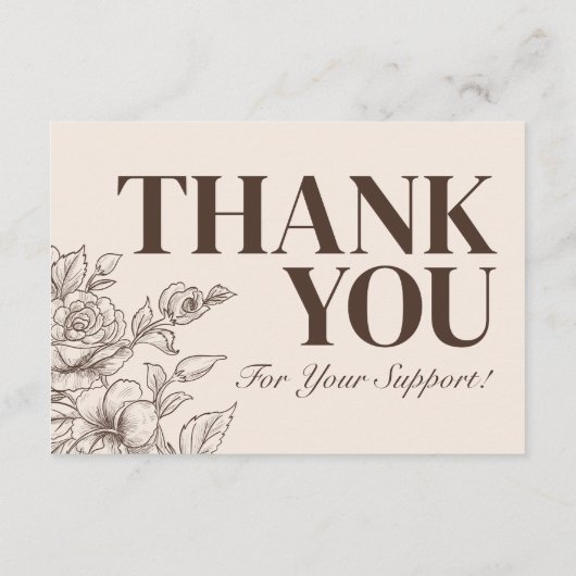 Elegante Bloemen Dank u kaart voor kleine bedrijve (Achterkant)