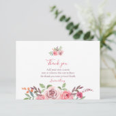 Elegante Bloemen Dank u Kaarten (Staand voorkant)