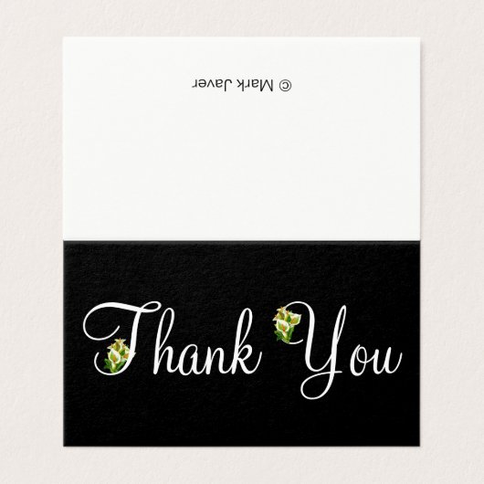 Elegante Bloemen Dank u Kaarten (Buitenkant ongevouwen)