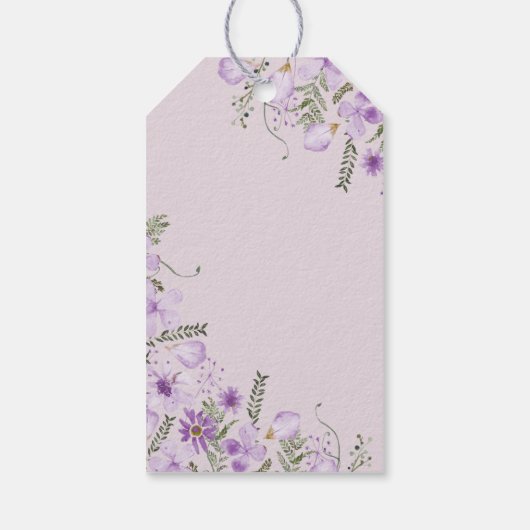 Elegante Bloemen Dank u Trouwgunst Label Cadeaulabel (Achterkant)