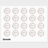Elegante Bloemen Dank u Trouwgunst Sticker (Vel)
