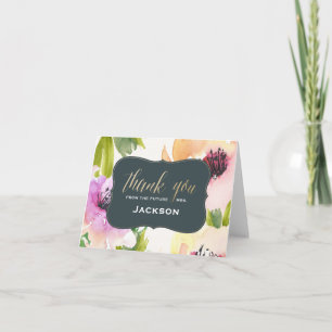 Elegante Bloemen   Dankkaart Bedankkaart