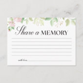 Elegante bloemen delen een herinnering begrafenis informatiekaartje (Voorkant)