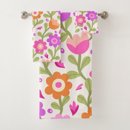 Elegante Bloemen Design – Mooi &  Bad Handdoek (Insitu)