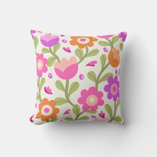 Elegante Bloemen Design – Mooi &  Kussen (Voorkant)