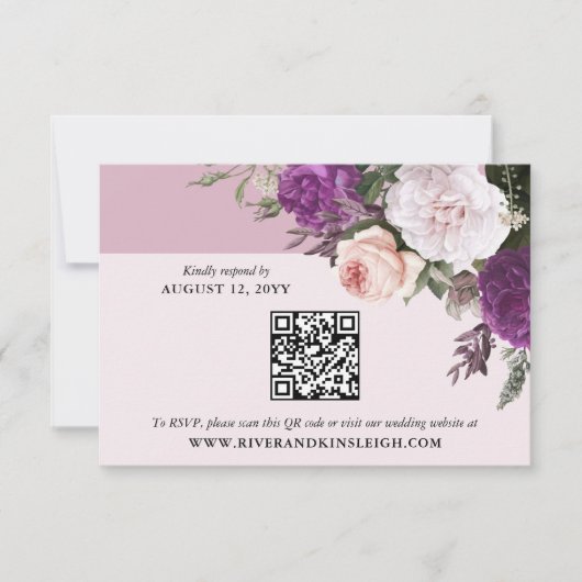 Elegante Bloemen Digitale Bruiloft RSVP Kaart (Voorkant)