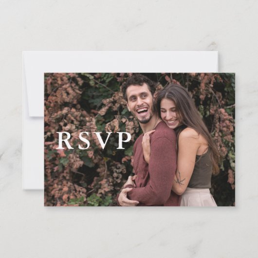 Elegante Bloemen Digitale Bruiloft RSVP Kaart (Achterkant)