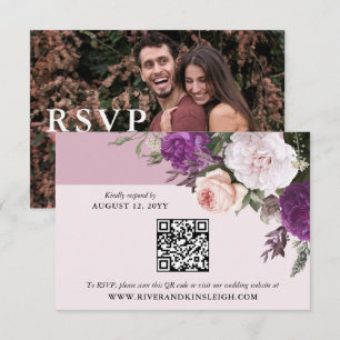 Elegante  Bloemen Digitale Bruiloft RSVP Kaart
