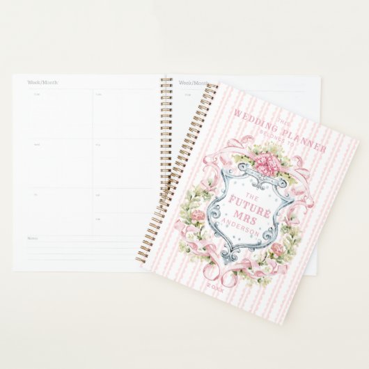 Elegante Bloemen Douche Crest | Bruiloft Planner (Display)