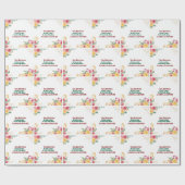 Elegante Bloemen Dubbele Naam Bruids Douche Uitnod Cadeaupapier (Vlak)