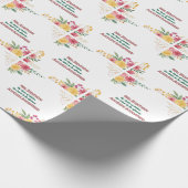 Elegante Bloemen Dubbele Naam Bruids Douche Uitnod Cadeaupapier (Hoek)