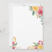 Elegante Bloemen Dubbele Naam Bruids Douche Uitnod Kaart (Achterkant)