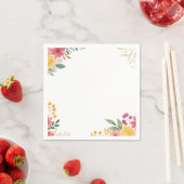 Elegante Bloemen Dubbele Naam Bruidspapier Servet (Insitu)