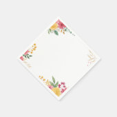 Elegante Bloemen Dubbele Naam Bruidspapier Servet (Hoek)