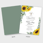 Elegante Bloemen Eerste Heilige Communie Kaart