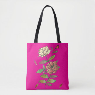 Elegante bloemen en bladeren. tote bag
