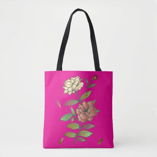 Elegante bloemen en bladeren. tote bag (Voorkant)
