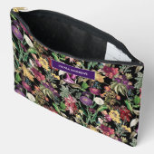 Elegante bloemen en bladeren zwart bloemenpatroon etui (Open)