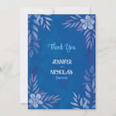 Elegante bloemen- en bladornamenten voor bruilofte bedankkaart (Voorkant)