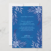 Elegante bloemen- en bladornamenten voor bruilofte bedankkaart (Achterkant)