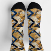 Elegante bloemen en blauwe patchwork – gepersonali sokken (Top)