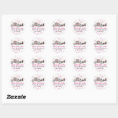 Elegante bloemen en bruiloft paard & koets ronde sticker (Vel)