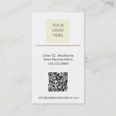 Elegante Bloemen en Fancy Stoel Verticaal Visitekaartje (Achterkant)