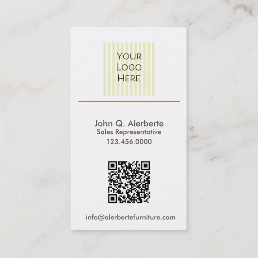 Elegante Bloemen en Fancy Stoel Verticaal Visitekaartje (Achterkant)