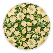 Elegante bloemen en groen keramische knop (Voorkant)