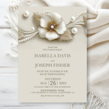 Elegante Bloemen en Parels Bruiloft