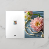 Elegante bloemen en parels folie wenskaart (Buiten Laag)