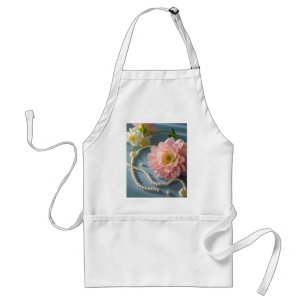 Elegante bloemen en parels standaard schort