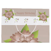 Elegante bloemen en polka dot groot cadeauzakje (Achterkant)