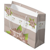 Elegante bloemen en polka dot groot cadeauzakje (Voorkant Gekanteld)